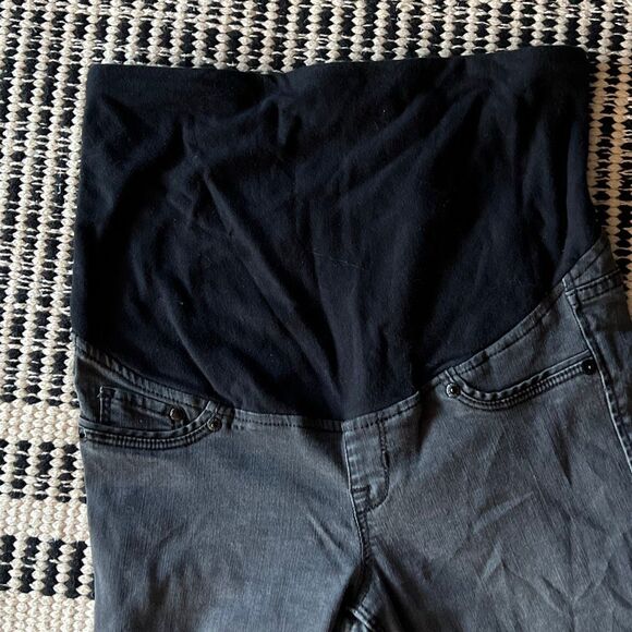 H&M mama Size 4 black faded black skinny jeans maternity jeans - Picture 4 of 7